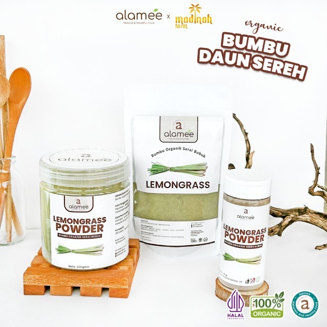 

ALAMEE Sereh Bubuk Lemongrass Powder Bumbu Dapur Organik Serai Murni Asli Tanpa Campuran madinah