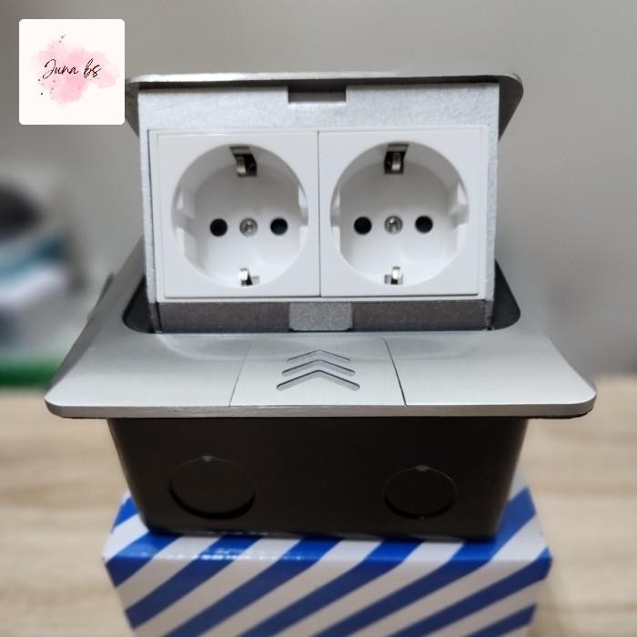 STOP KONTAK LANTAI ARDE 2 LUBANG / STOP KONTAK TANAM 4 MODUL ARDE - Hitam