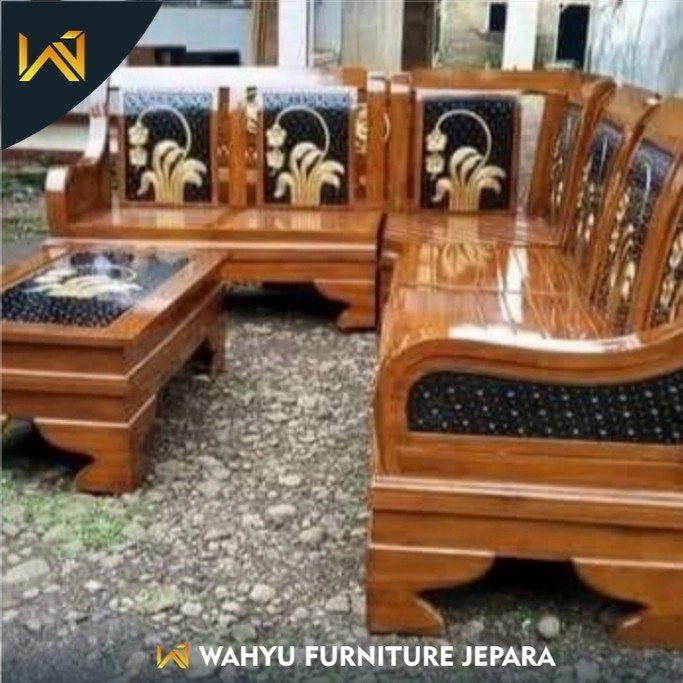 Kursi Tamu Sudut Ruang L Kayu Jati Furniture jepara ukir jepara