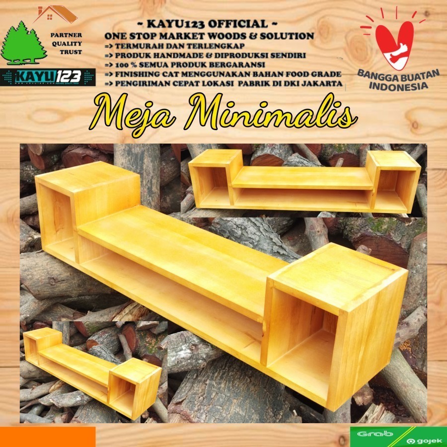 Meja Kayu Minimalis Rak Kayu Rak TV Sebaguna