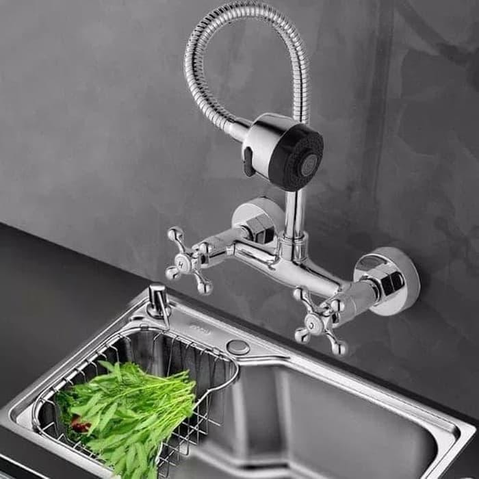 Keran cuci piring panas dingin Model Wasser/toto/Kran sink kuningan berkualitas