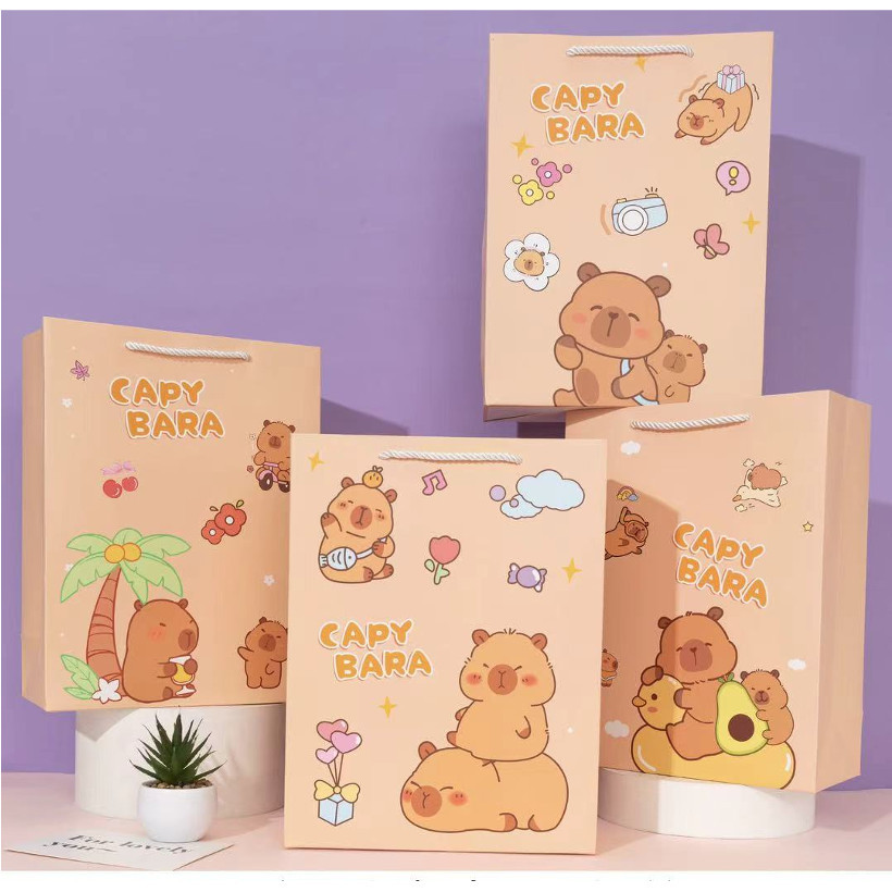 

Paperbag Estetik Premium Motif Star / Karakter Kartun Capybara Lucu 33x25x11.5 - OS0614