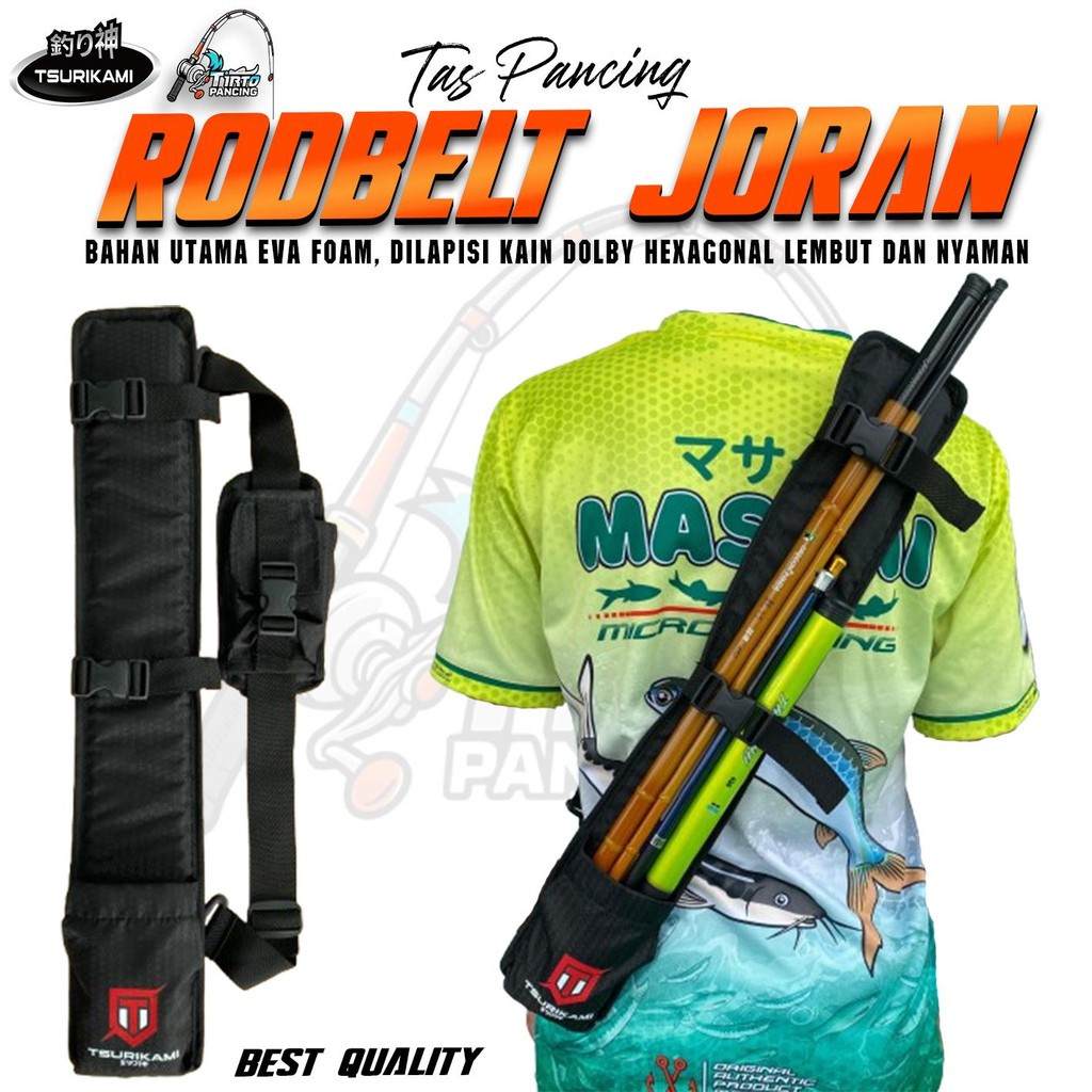 Tas Rodbelt Joran Multifungsi Tsurikami ukuran 60, 80 dan 100cm Pancing Tegek