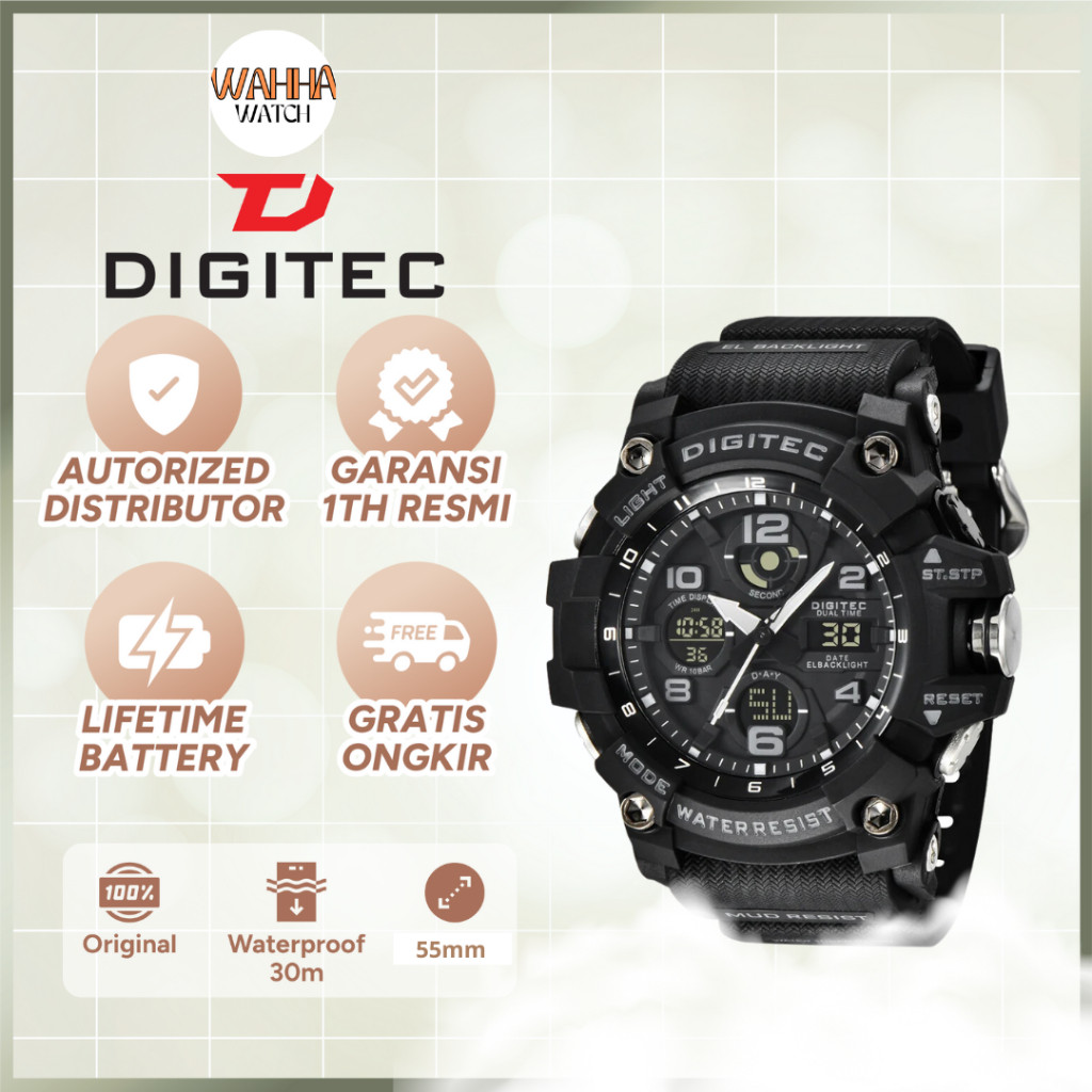 DIGITEC Jam Tangan Digital Sport Pria DA-2125T Original Watch