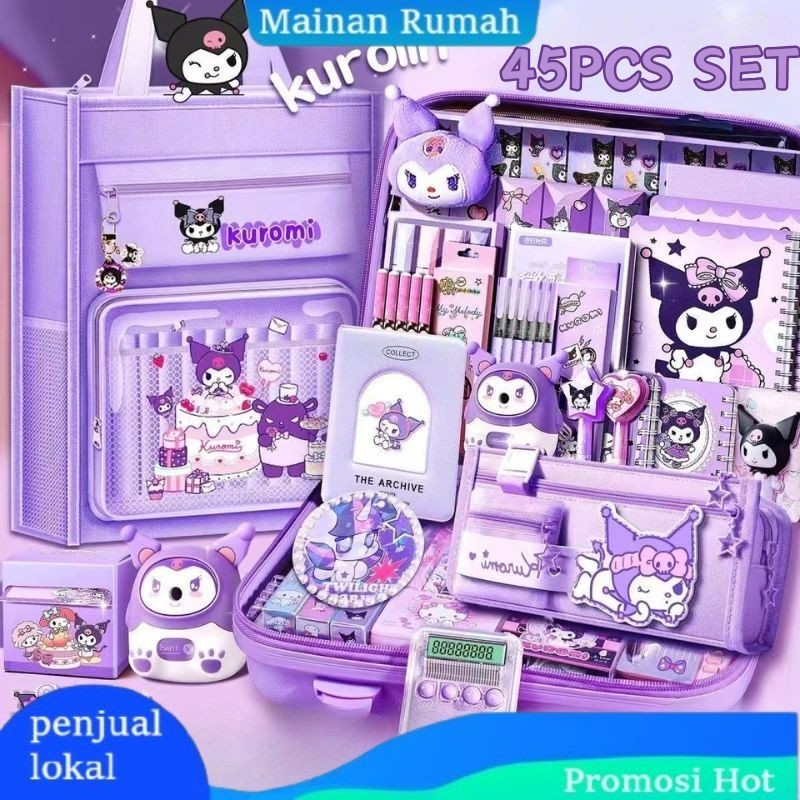 

【Local Delivery】45-in-1 Alat Tulis Anak SD Set termasuk tas penyimpanan multifungsi, tempat pensil, rautan pensil, set alat tulis buku catatan Sanrio Stationery Set hadiah ulang tahun