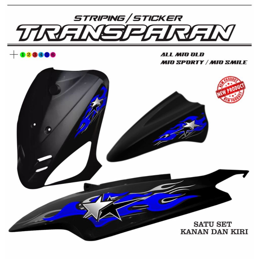 STIKER TRANSPARAN MIO SMILE STRIPING KEREN STIKER