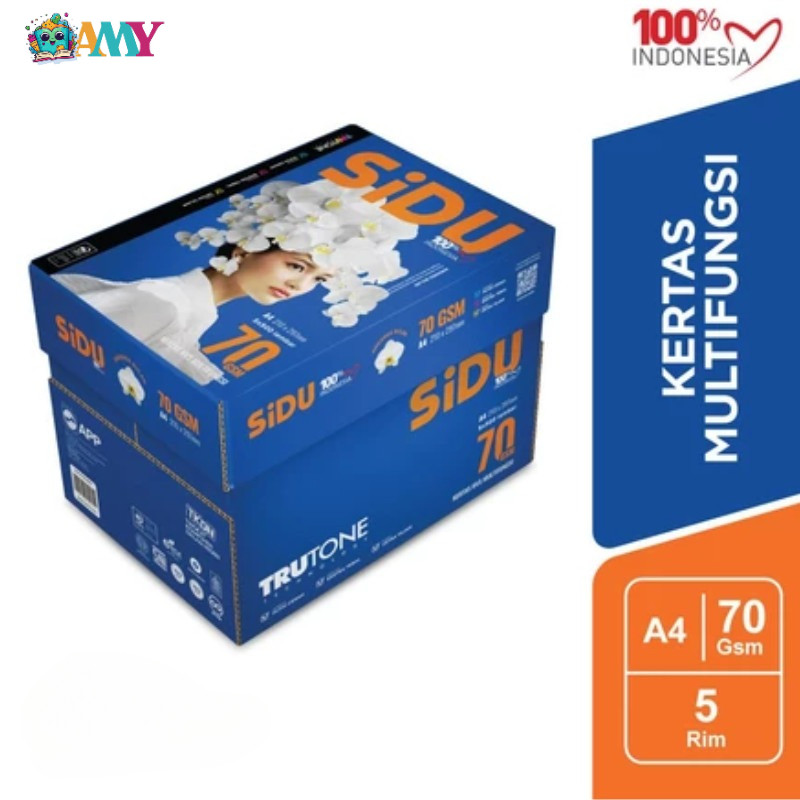 

Kertas HVS Sidu FC A4 70 Gram / Sidu Kertas Fotocopy 70 Gsm A4 Anti Macet 1 Dus Isi 5 Rim Amy Stasionary