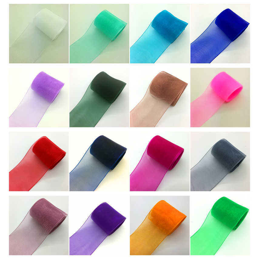 

5yards/Lot 2" 50mm Wide Organza Ribbon Bow Wedding Decoration Lace Crafts