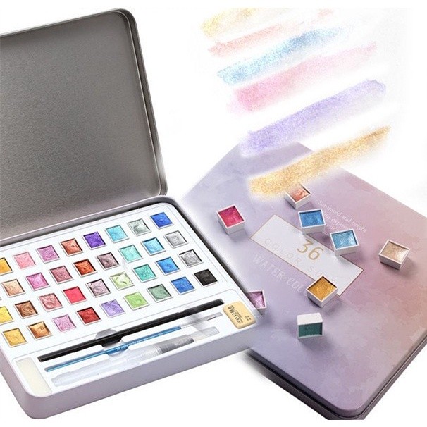 

[LBS] Glittery Pearl Watercolor Paper Nail Art / Cat Air Glitter