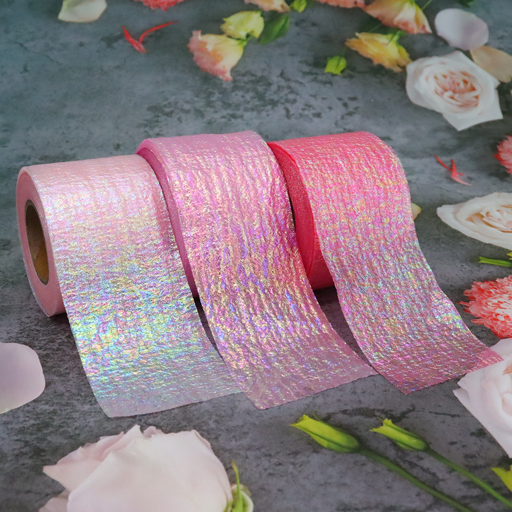 

6cm 25Yards Iridescent Tulle Glitter Ribbon Crepe Organza Mesh Fabric Belt DIY Craft Accessory Hair Clip Bow Cake Topper Suuply