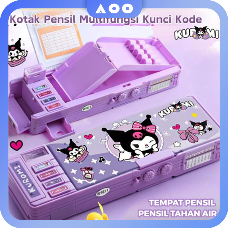 

【COD】Kotak Pensil Bahan tahan air kuromi Tempat Pensil Password Multifungsi Lapis Ganda Berkapasitas Besar Lucu Termasuk Rautan Pensil kotak alat tulis