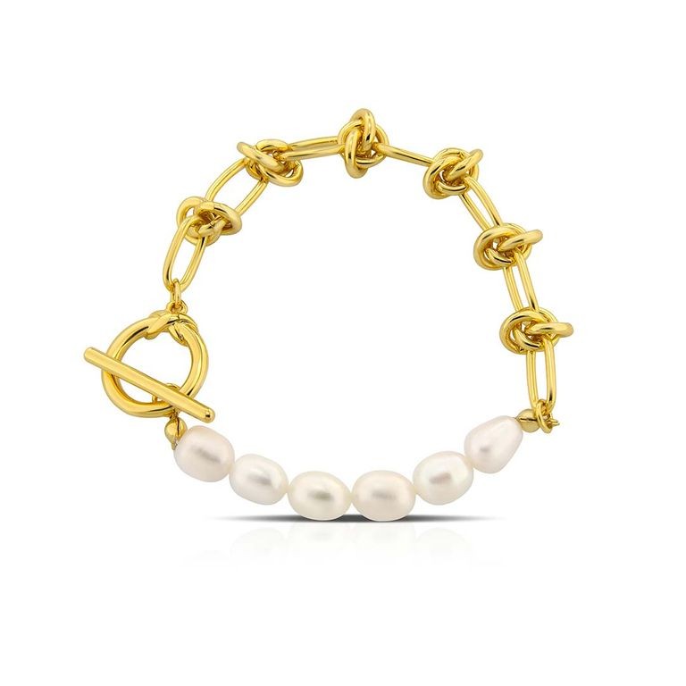 Gelang Emas Mutiara Baroque -Baroque Pearl Gold Bracelet
