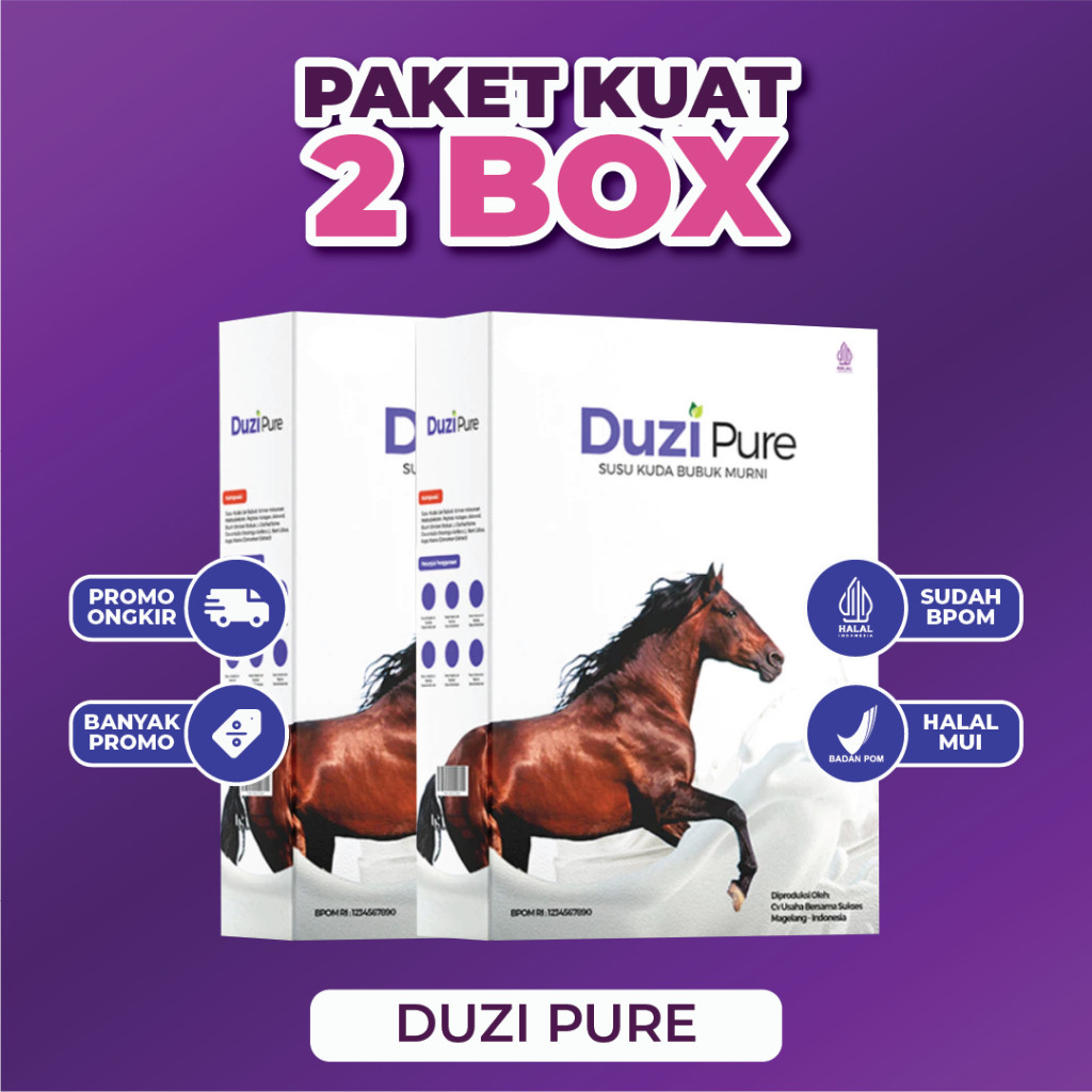 

Duzi Pure 2 Box Susu Kuda Asli 100% Bubuk 400gr
