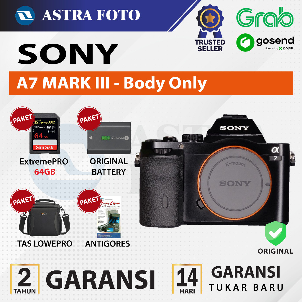 SONY ALPHA A7III / SONY A7 MARK III BODY ONLY - Garansi Resmi