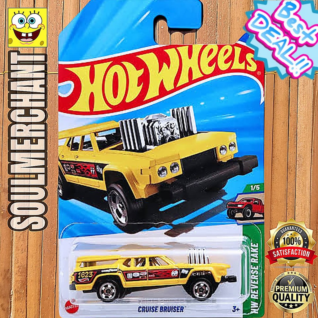 Hot Wheels Cruise Bruiser Kuning Mainan Diecast Mobil Hotrod