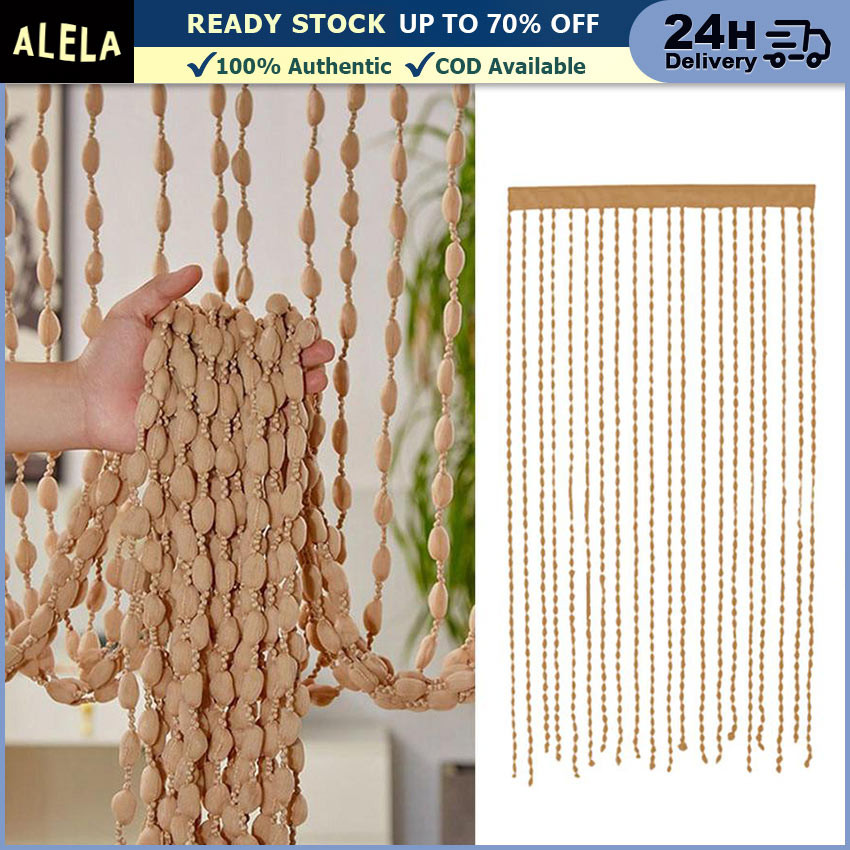 Tirai Gorden Benang Bola Rumbai Polyster Tirai Ulir Mute Pintu Jendela