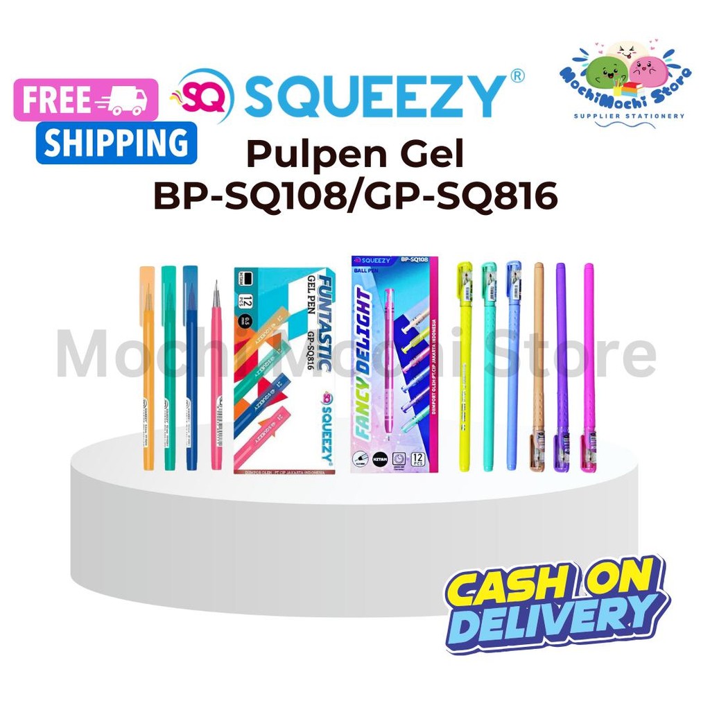 

Pulpen Gel SQUEEZY BP-SQ108 / GP-SQ816 | Pulpen Gel | Gel Pen | Tip 0.5mm