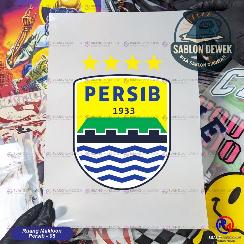 Sablon Setrika Sablon DTF Satuan A5 PERSIB BANDUNG - SIAP PRESS