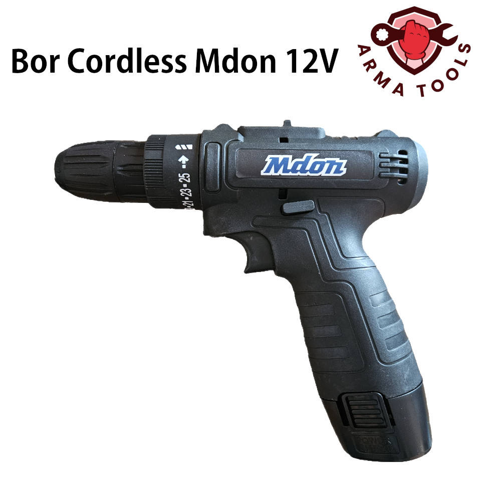 Bor Listrik Cordless Mdon 12 V/ Cordless Drill Mdon 12v
