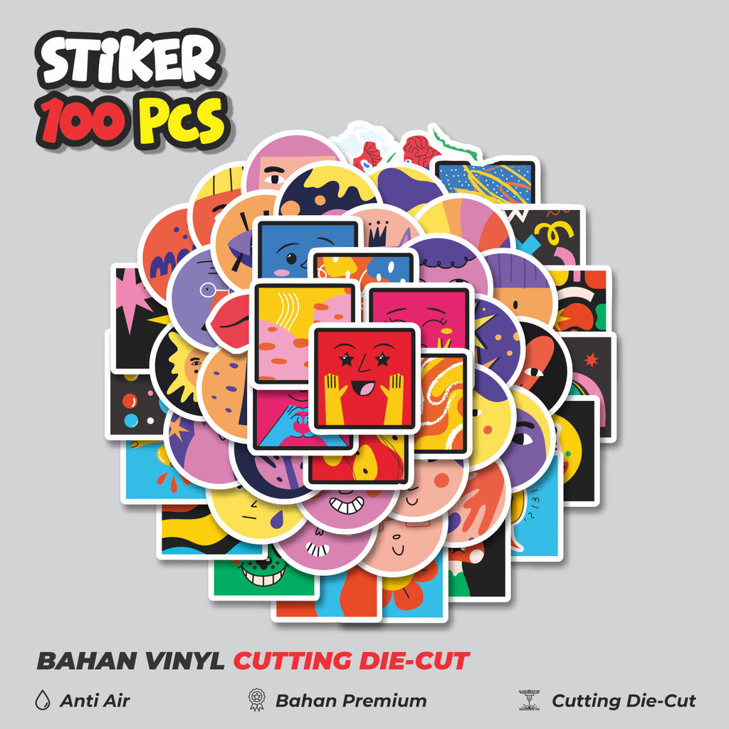 

Terbaru! 50 pcs Stiker Ilustrasi Penuh Warna Dekorasi Lucu Kreatif untuk Notebook, Skateboard, HP
