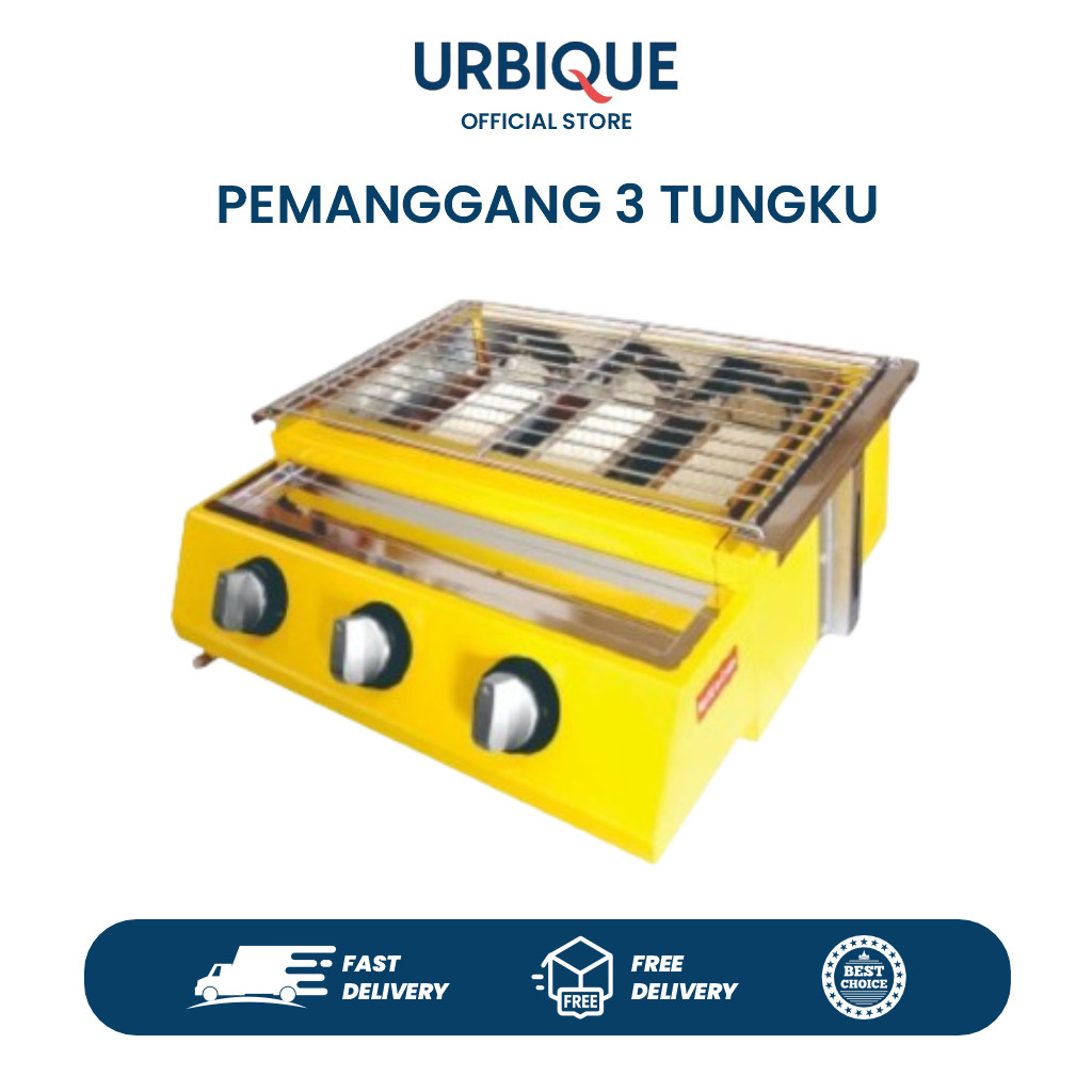 Kompor Pemanggang Sosis / Gas Roaster 3 Tungku / Kompor Gas Pemanggang Tungku