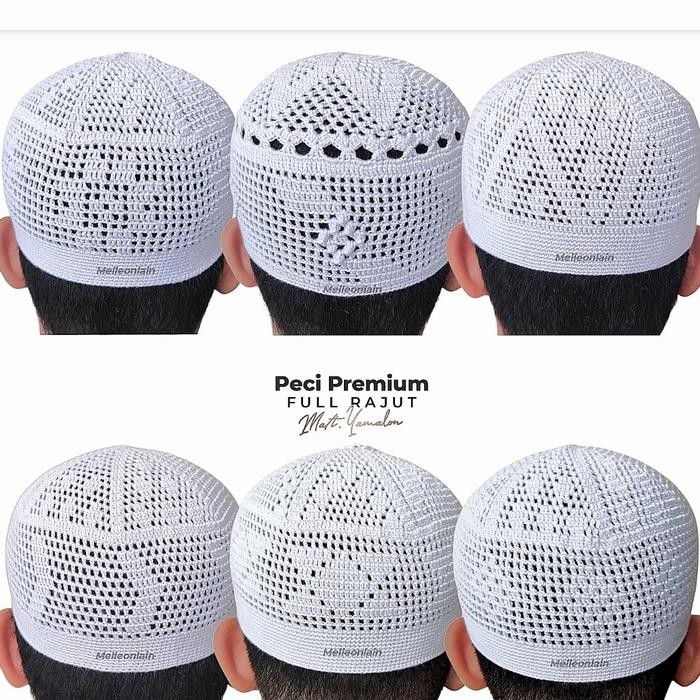 peci kopiah rajut yaman Madinah handmode - Hitam