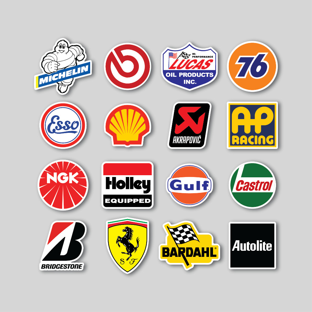 

Sticker Pack Motorsport Brand Logo | Sticker Tumbler | Stiker Laptop Koper Helm