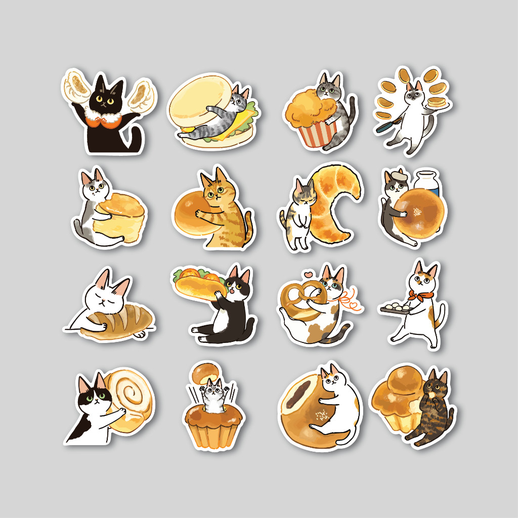 

Sticker Pack Cat Meets Bread | Sticker Tumblr | Stiker Laptop Koper Helm