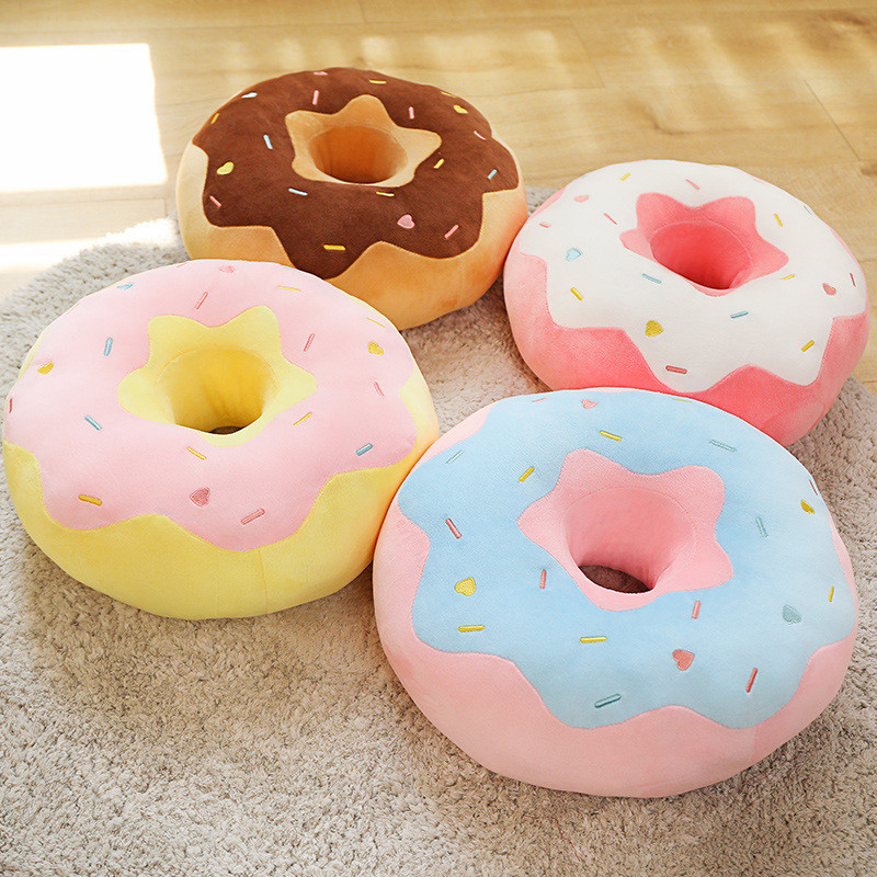 

Decoration Donut Plush Pillow Like Real Fantastic Ring Shaped Food Plush Soft Creative Seat Cushion Head Pillow Christmas Gift