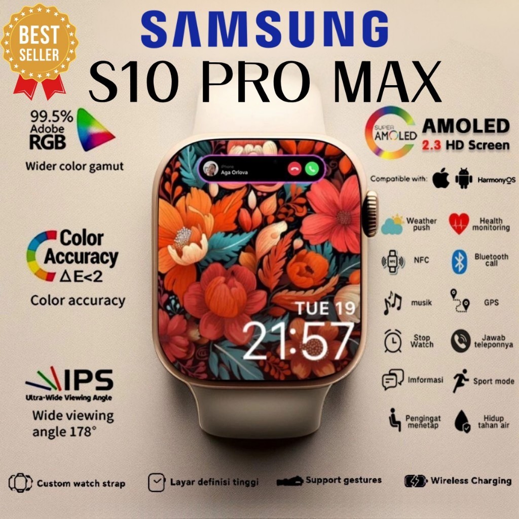【100% Original】Samsung Smartwatch S10 Pro Max NFC IP68 2.3" HD Touch Screen Bluetooth Call Custom Wa