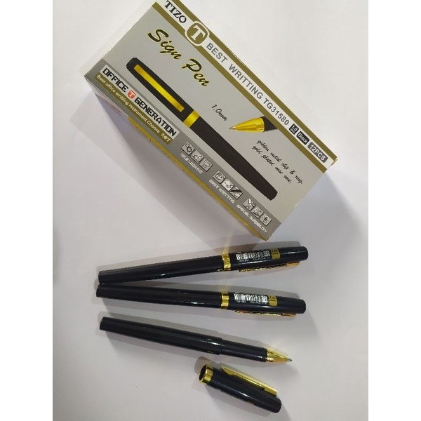 

Sign Pen/Gel pen techjob Tg-31580 A tizo Hitam (12 Pcs)/ Mata pena 1.00mm