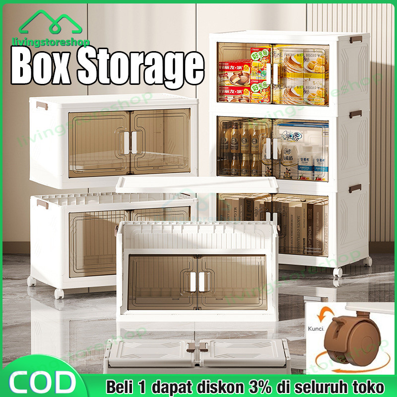 Lemari Plastik Susun | Lemari Makanan | Lemari Tas | Lemari Sepatu Transparan | Lemari Lipat Portabl