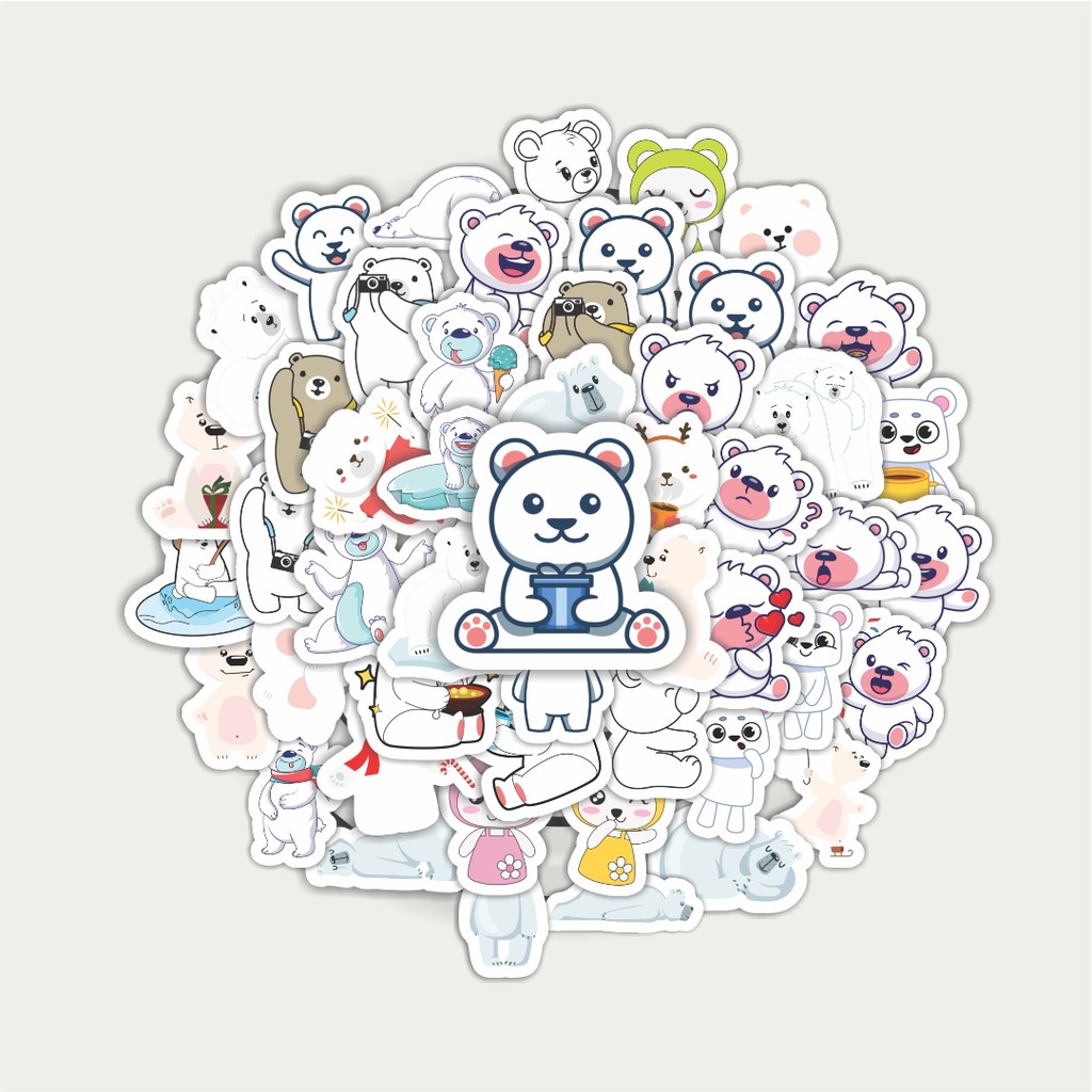 

Sticker Pack Sticker Hewan Beruang Kutub | Sticker TUMBLR | Stiker LAPTOP KOPER HELM