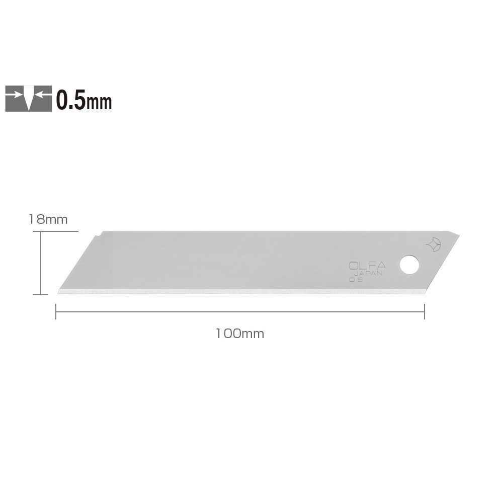 

OLFA LB-SOL-10 Refill Pisau Cutter Polos Tanpa Patahan 18 mm (10pcs/pack) Solid Blade 18mm