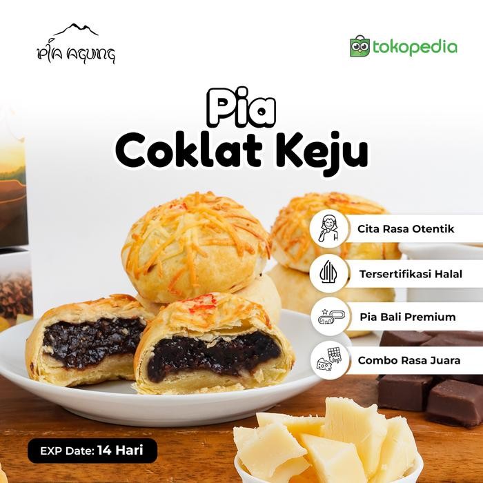 

oleh oleh Pia Bali Coklat Keju enak (2 rasa di mix didalam 1 pia) [terlaris]
