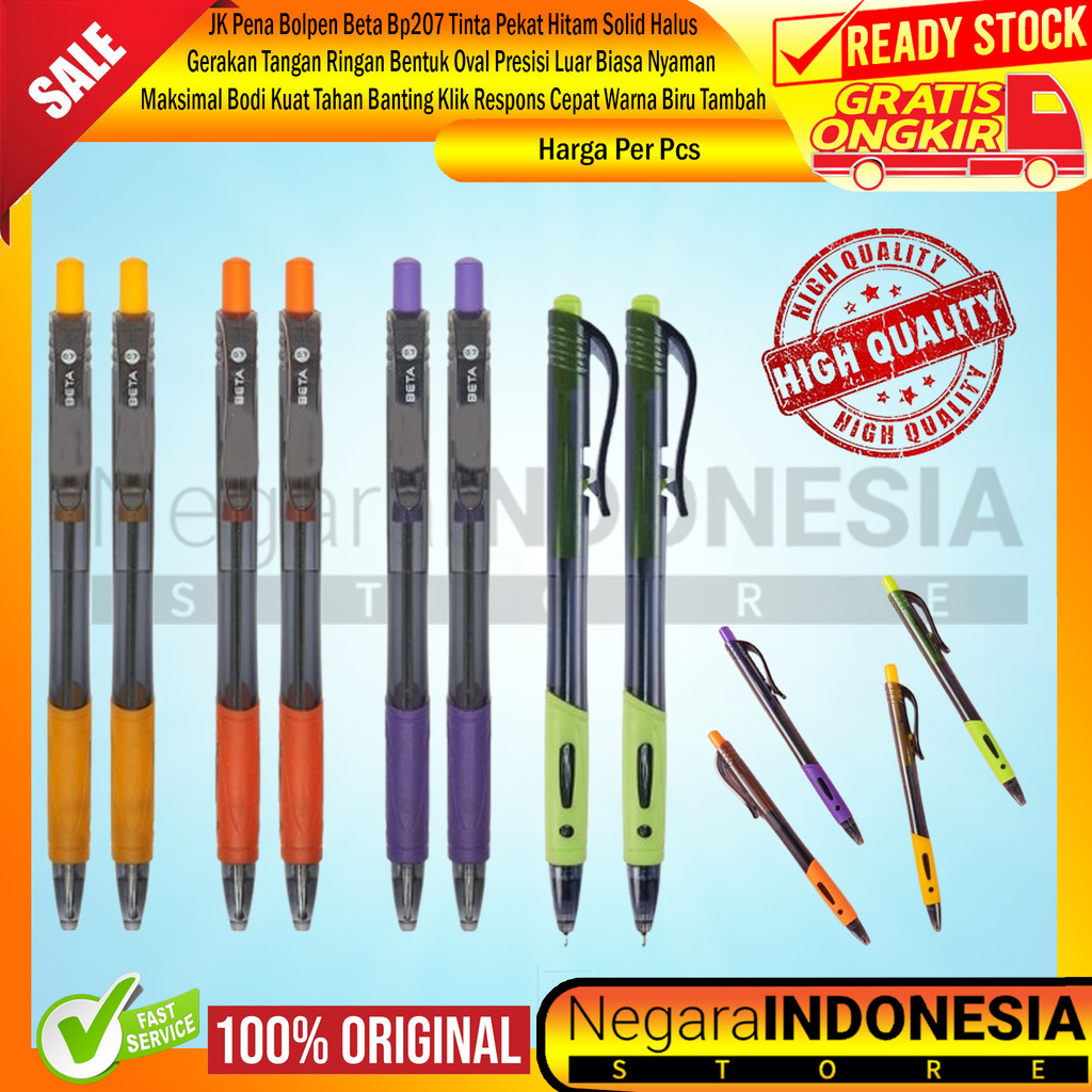 

JK Pena Bolpen Beta Bp207 Tinta Pekat Hitam Solid Tip Halus Gerakan Tangan Ringan Bentuk Oval Presisi Luar Biasa Nyaman Maksimal Bodi Kuat Tahan Banting Klik Respons Cepat Warna Biru Tambah Variasi Pilihan Pengguna Dinamis SJN Aktif Produktif Setiap Saat