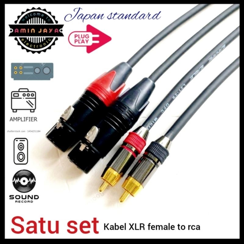 Kabel rca to xlr canon female kabel jack xlr female to rca sepasang berkualitas