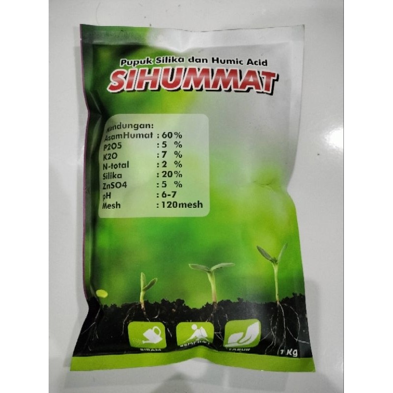

SIHUMMAT Asam Humat plus silika 1kg Pupuk Pembenah Tanah Sihumat Plus