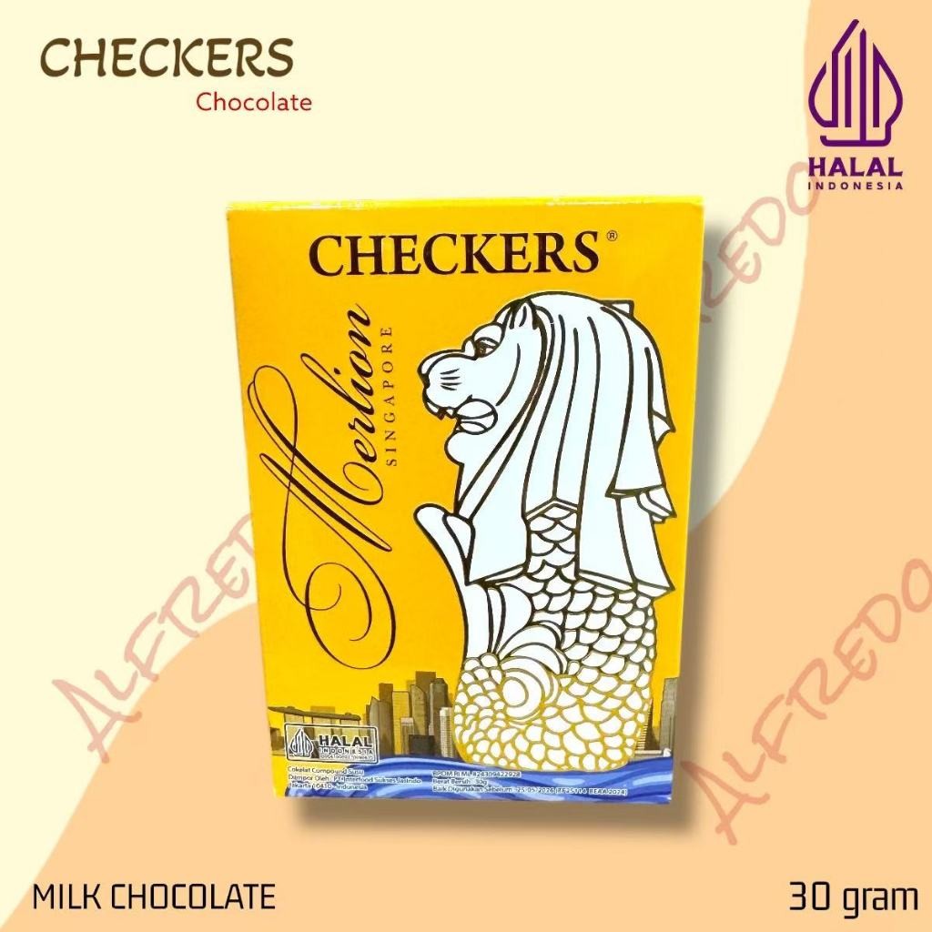 

Coklat CHECKERS Box Merlion singapore 30gram isi -+ 9 pcs