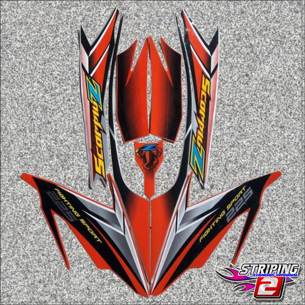 stiker striping yamaha scorpio z 225 2005 orange
