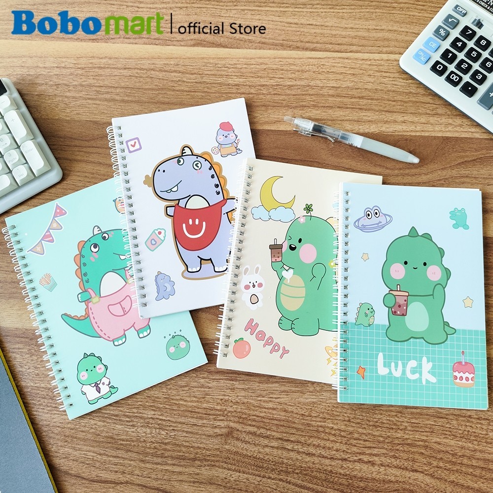 

BOBOMART Buku Tulis Catatan Bergaris Spiral Ruled Notebook Dino A5 60 Lembar ZXB-2284