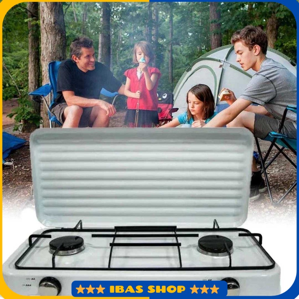 Kompor Gas Portable 2 Tungku Table Top Camping Stove - SGS-6002