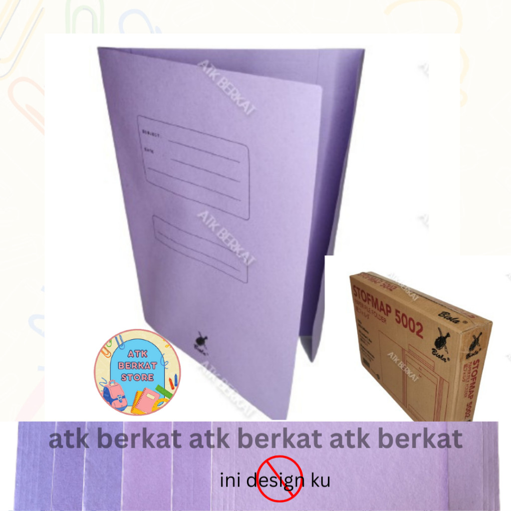 

[50 pcs] Map folder Kertas stopmap buffalo Biola 5002 tanpa Snel WARNA UNGU