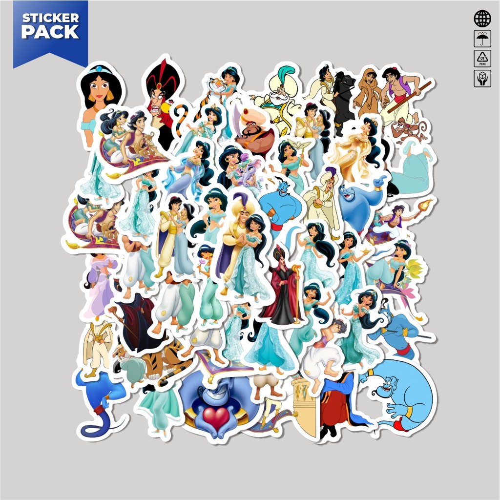 

[100PCS]Stiker Pack Sticker Kartun Aladdin Sticker Aesthetic Vinyl Anti Air Dekorasi Sticker Laptop Buku Journal Koper Helm Casing HP Gitar Helm Skateboard