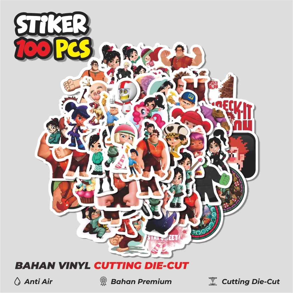 

Terbaru! 50 pcs Sticker Kartun Wreck It Ralph Sticker Dekorasi Lucu Kreatif untuk Notebook, Skateboard, HP