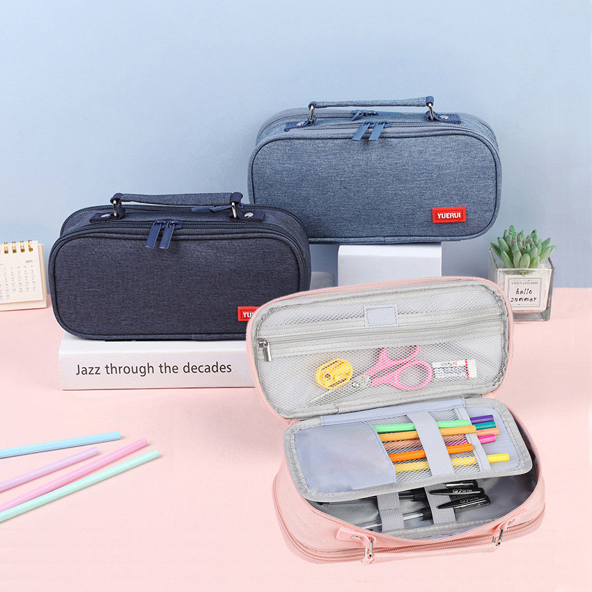 

Tempat Pensil Kapasitas Besar Ritsleting Kotak Lima Lapis Alat Tulis Terbuka Ganda Multi Layer Pen Bag Tas Pensil Kantong Pen