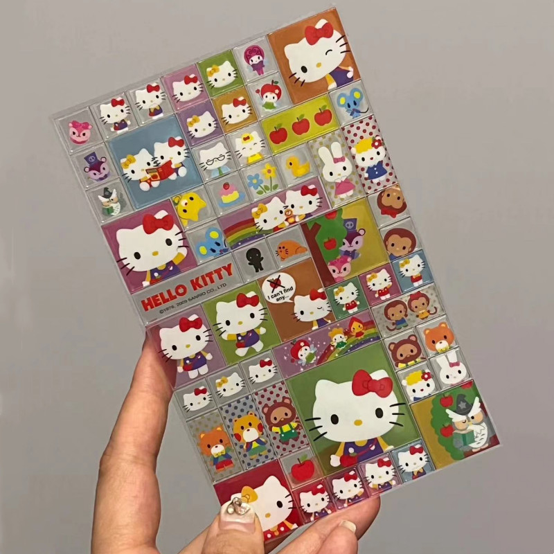 

Cartoon Sanrio 3d Jelly Nostalgic Cube HelloKitty Sticker Decoration Mobile Phone Shell Water Cup Guitar Sticker Wholesale