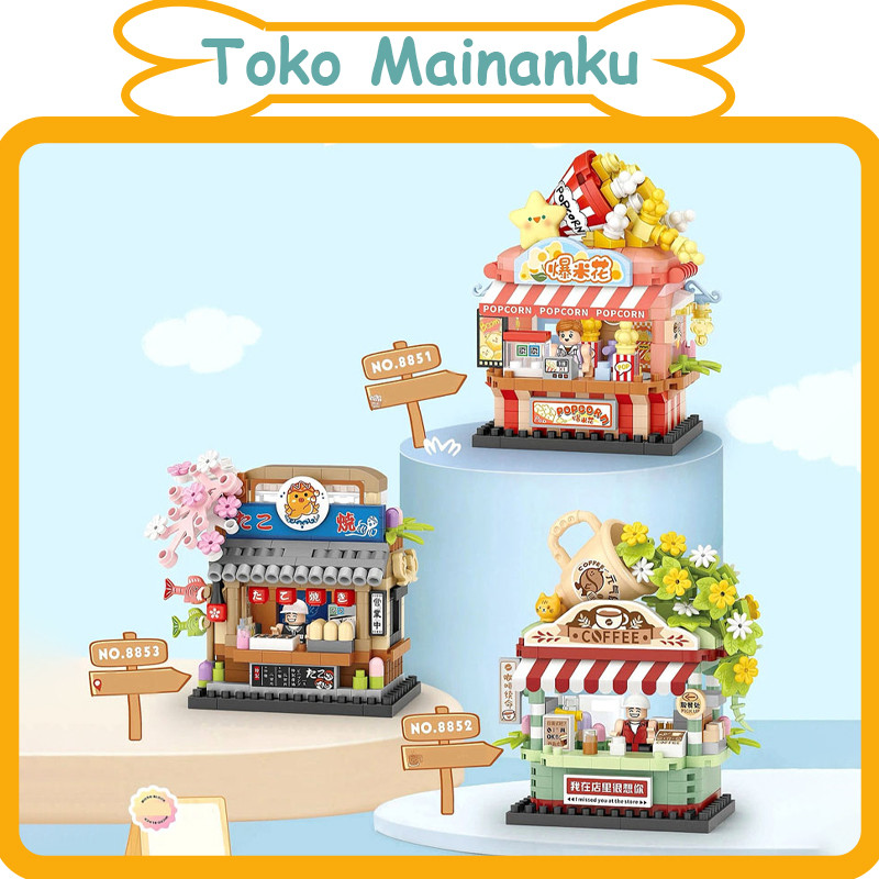 Bricks Mini，Adegan Jalanan Blok Bangunan, Jalan Makanan, Toko Takoyaki, Teka