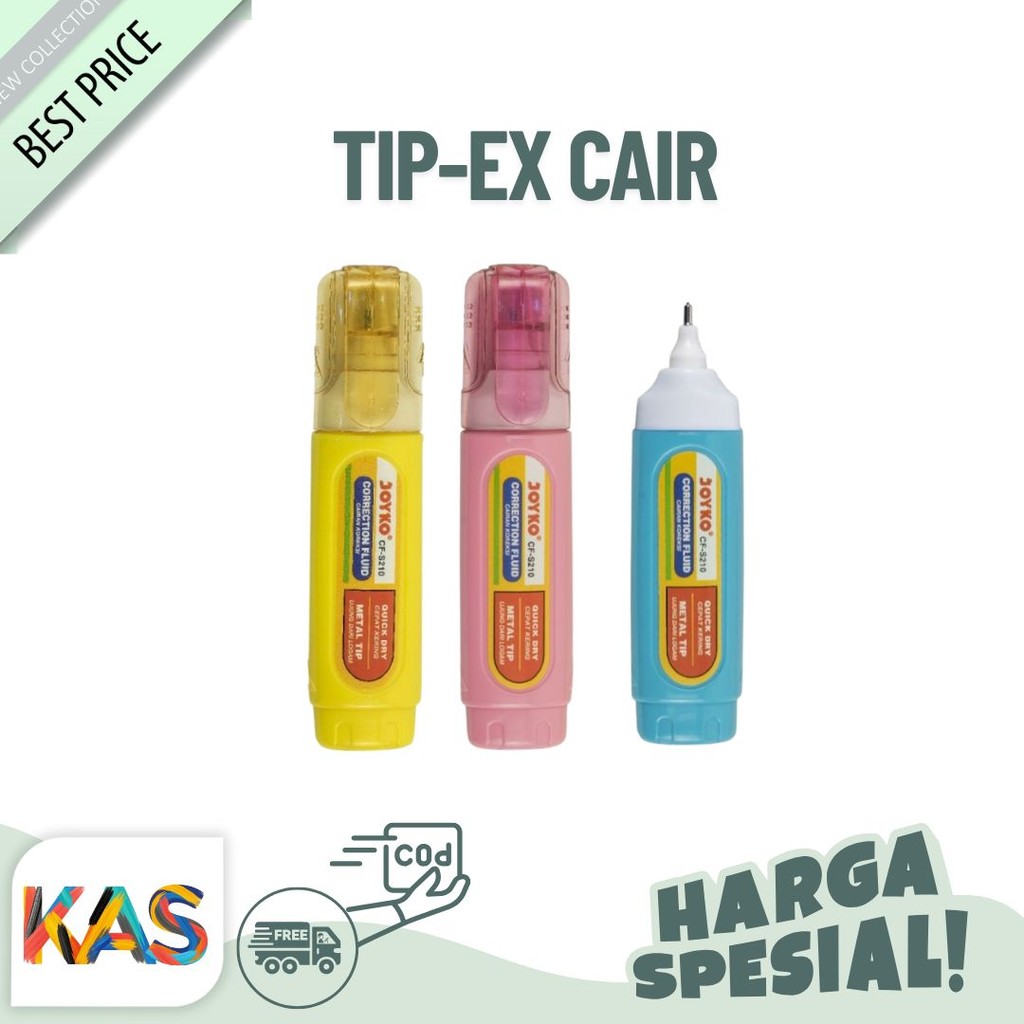 

Tip-ex Cair / Correction Fluid Joyko CF-S210 Pastel - Satuan