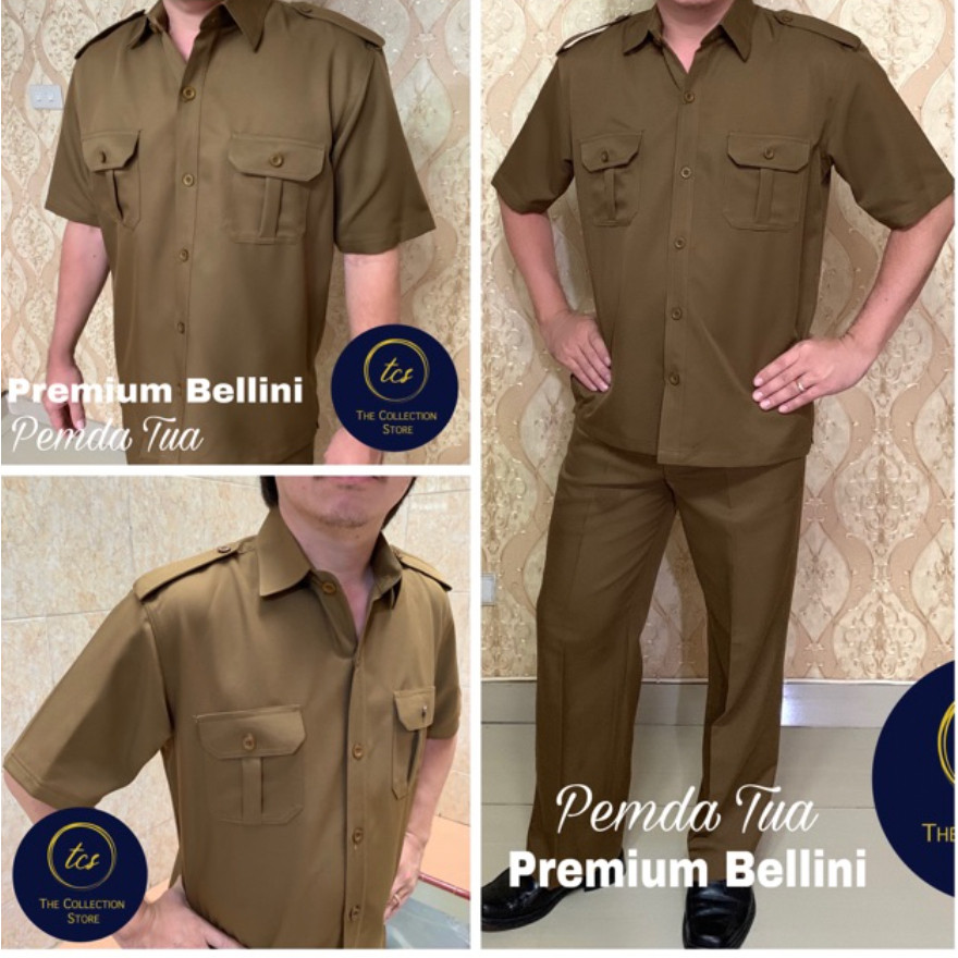 Ready NR JUMBO Seragam Setelan Semi Wool Pemda PNS, Safari Pemda Pria, Baju Seragam Security Supir, 